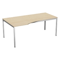 Geramöbel 520240 Schreibtisch PC links feste Höhe 72cm (BxT) 180x100cm Ahorn/Lichtgrau