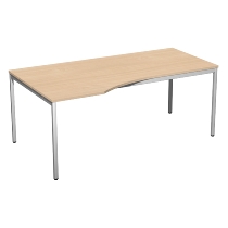 Geramöbel 520240 Schreibtisch PC links feste Höhe 72cm (BxT) 180x100cm Ahorn/Lichtgrau