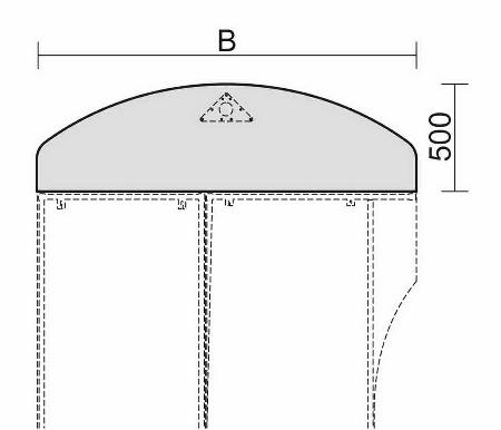 Geramöbel 520252 Anbautisch halbrund feste Höhe 72cm (BxT) 180x50cm Buche/Lichtgrau