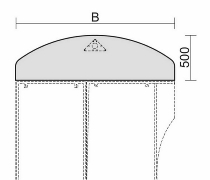 Geramöbel 520252 Anbautisch halbrund feste Höhe 72cm (BxT) 180x50cm Buche/Lichtgrau