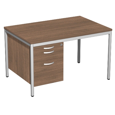 Geramöbel 522120 Schreibtisch 4-Fuß ECO mit Hängecontainer feste Höhe (BxTxH) 120x80x72cm Onyx/Lichtgrau