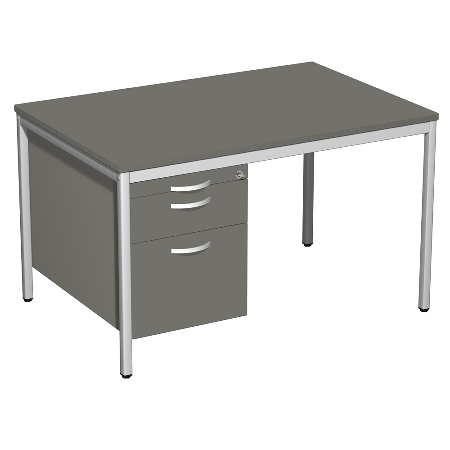 Geramöbel 522120 Schreibtisch 4-Fuß ECO mit Hängecontainer feste Höhe (BxTxH) 120x80x72cm Onyx/Lichtgrau