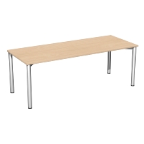 Geramöbel 550103 Schreibtisch 4-Fuß Flex feste Höhe (BxTxH) 160x80x72mm Ahorn/Silber
