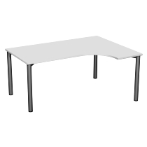 Geramöbel PC-Schreibtisch 550307 4-Fuß Flex PC rechts feste Höhe (BxTxH) 160x120x72cm Ahorn/Silber