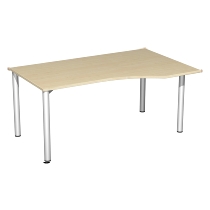 Geramöbel PC-Schreibtisch 550305 4-Fuß Flex PC rechts feste Höhe (BxTxH) 180x100x72cm Ahorn/Silber