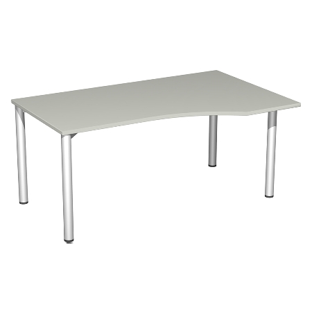 Geramöbel PC-Schreibtisch 550305 4-Fuß Flex PC rechts feste Höhe (BxTxH) 180x100x72cm Ahorn/Silber