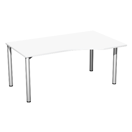 Geramöbel PC-Schreibtisch 550305 4-Fuß Flex PC rechts feste Höhe (BxTxH) 180x100x72cm Ahorn/Silber