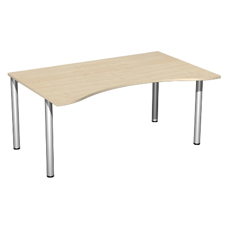 Geramöbel 550337 Schreibtisch 4-Fuß Flex ERGOform feste Höhe (BxTxH) 180x100x72cm Ahorn/Silber 