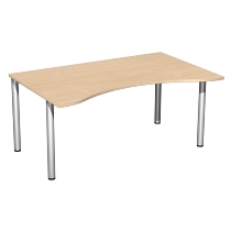 Geramöbel 550337 Schreibtisch 4-Fuß Flex ERGOform feste Höhe (BxTxH) 180x100x72cm Ahorn/Silber 