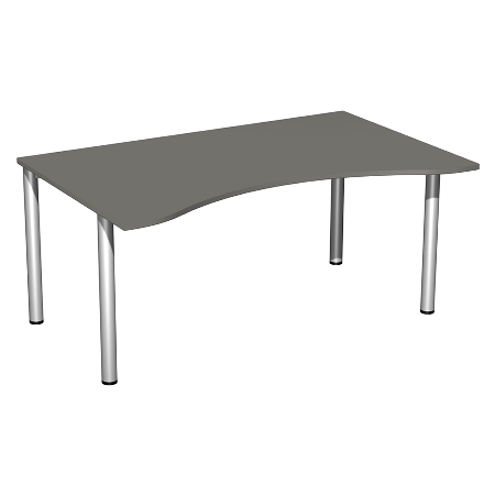 Geramöbel 550337 Schreibtisch 4-Fuß Flex ERGOform feste Höhe (BxTxH) 180x100x72cm Ahorn/Silber 