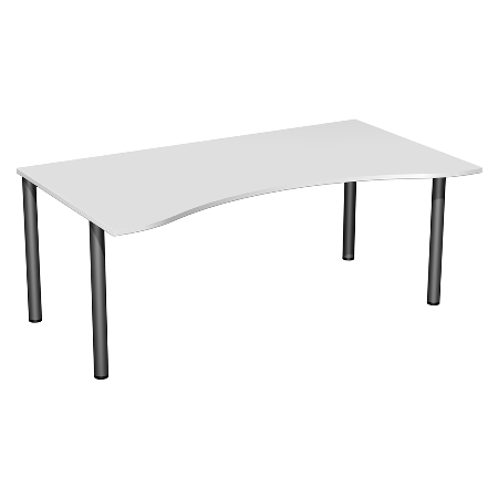 Geramöbel 550337 Schreibtisch 4-Fuß Flex ERGOform feste Höhe (BxTxH) 180x100x72cm Ahorn/Silber 