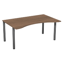 Geramöbel 550337 Schreibtisch 4-Fuß Flex ERGOform feste Höhe (BxTxH) 180x100x72cm Ahorn/Silber 