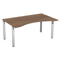 Geramöbel 550337 Schreibtisch 4-Fuß Flex ERGOform feste Höhe (BxTxH) 180x100x72cm Ahorn/Silber 