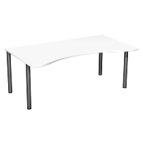 Geramöbel 550337 Schreibtisch 4-Fuß Flex ERGOform feste Höhe (BxTxH) 180x100x72cm Ahorn/Silber 