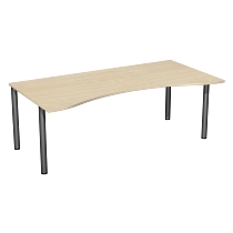 Geramöbel 550337 Schreibtisch 4-Fuß Flex ERGOform feste Höhe (BxTxH) 180x100x72cm Ahorn/Silber 