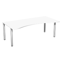 Geramöbel 550337 Schreibtisch 4-Fuß Flex ERGOform feste Höhe (BxTxH) 180x100x72cm Ahorn/Silber 