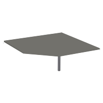 Geramöbel Verkettungsplatte 555010 4-Fuß Flex Fünfeck 90° (BxTxH) 122,5x122,5x68-80cm Ahorn/Silber