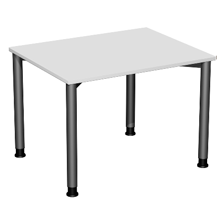 Geramöbel Schreibtisch 555103 4-Fuß Flex höhenverstellbar 68-80cm (BxT) 160 x 80cm Weiß/Anthrazit