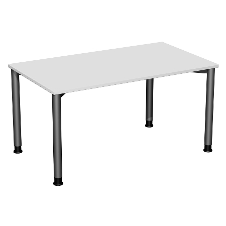 Geramöbel Schreibtisch 555103 4-Fuß Flex höhenverstellbar 68-80cm (BxT) 160 x 80cm Weiß/Anthrazit
