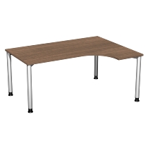 Geramöbel PC-Schreibtisch 555307 4-Fuß Flex PC rechts höhenverstellbar 68-80cm (BxT) 160x120cm Lichtgrau/Anthrazit