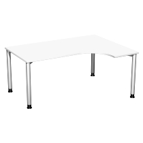 Geramöbel PC-Schreibtisch 555307 4-Fuß Flex PC rechts höhenverstellbar 68-80cm (BxT) 160x120cm Lichtgrau/Anthrazit