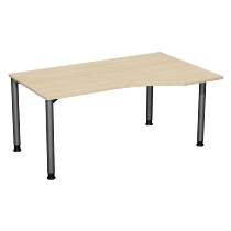 Geramöbel PC-Schreibtisch 555305 4-Fuß Flex PC rechts höhenverstellbar 68-80cm (BxT) 180x100cm Lichtgrau/Anthrazit