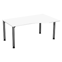 Geramöbel PC-Schreibtisch 555305 4-Fuß Flex PC rechts höhenverstellbar 68-80cm (BxT) 180x100cm Lichtgrau/Anthrazit