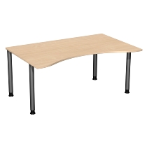 Geramöbel 555337 Schreibtisch 4-Fuß Flex ERGOform höhenverstellbar 68-82cm (BxT) 180x100cm Lichtgrau/Anthrazit