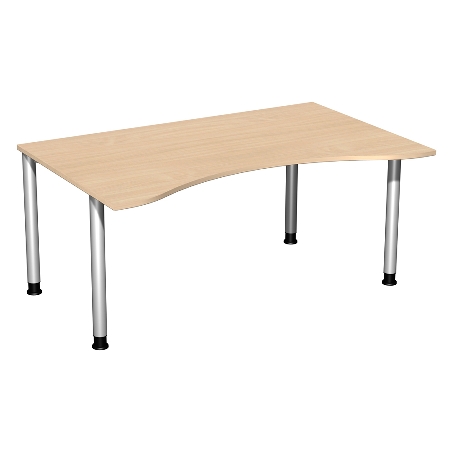 Geramöbel 555337 Schreibtisch 4-Fuß Flex ERGOform höhenverstellbar 68-82cm (BxT) 180x100cm Lichtgrau/Anthrazit