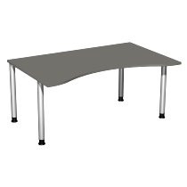 Geramöbel 555337 Schreibtisch 4-Fuß Flex ERGOform höhenverstellbar 68-82cm (BxT) 180x100cm Lichtgrau/Anthrazit