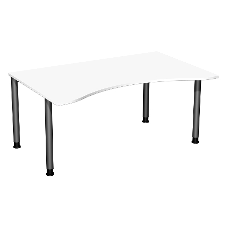 Geramöbel 555337 Schreibtisch 4-Fuß Flex ERGOform höhenverstellbar 68-82cm (BxT) 180x100cm Lichtgrau/Anthrazit