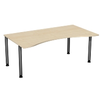 Geramöbel 555337 Schreibtisch 4-Fuß Flex ERGOform höhenverstellbar 68-82cm (BxT) 180x100cm Lichtgrau/Anthrazit