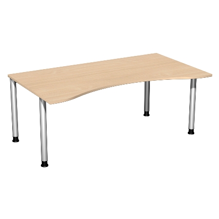 Geramöbel 555337 Schreibtisch 4-Fuß Flex ERGOform höhenverstellbar 68-82cm (BxT) 180x100cm Lichtgrau/Anthrazit