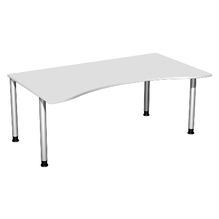 Geramöbel 555337 Schreibtisch 4-Fuß Flex ERGOform höhenverstellbar 68-82cm (BxT) 180x100cm Lichtgrau/Anthrazit