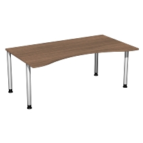 Geramöbel 555337 Schreibtisch 4-Fuß Flex ERGOform höhenverstellbar 68-82cm (BxT) 180x100cm Lichtgrau/Anthrazit