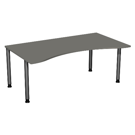 Geramöbel 555337 Schreibtisch 4-Fuß Flex ERGOform höhenverstellbar 68-82cm (BxT) 180x100cm Lichtgrau/Anthrazit