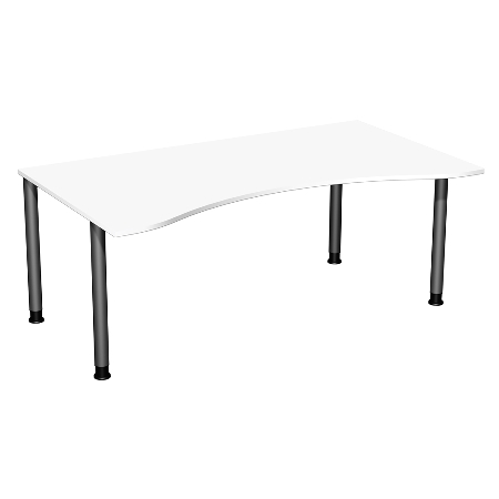 Geramöbel 555337 Schreibtisch 4-Fuß Flex ERGOform höhenverstellbar 68-82cm (BxT) 180x100cm Lichtgrau/Anthrazit