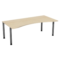 Geramöbel 555337 Schreibtisch 4-Fuß Flex ERGOform höhenverstellbar 68-82cm (BxT) 180x100cm Lichtgrau/Anthrazit