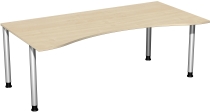 Geramöbel 555337 Schreibtisch 4-Fuß Flex ERGOform höhenverstellbar 68-82cm (BxT) 180x100cm Lichtgrau/Anthrazit