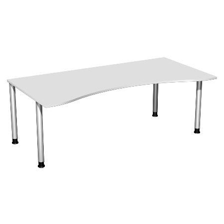 Geramöbel 555337 Schreibtisch 4-Fuß Flex ERGOform höhenverstellbar 68-82cm (BxT) 180x100cm Lichtgrau/Anthrazit