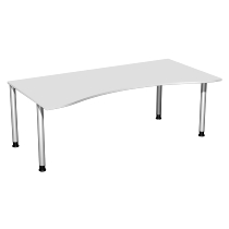 Geramöbel 555337 Schreibtisch 4-Fuß Flex ERGOform höhenverstellbar 68-82cm (BxT) 180x100cm Lichtgrau/Anthrazit