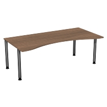 Geramöbel 555337 Schreibtisch 4-Fuß Flex ERGOform höhenverstellbar 68-82cm (BxT) 180x100cm Lichtgrau/Anthrazit