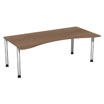 Geramöbel 555337 Schreibtisch 4-Fuß Flex ERGOform höhenverstellbar 68-82cm (BxT) 180x100cm Lichtgrau/Anthrazit