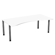 Geramöbel 555337 Schreibtisch 4-Fuß Flex ERGOform höhenverstellbar 68-82cm (BxT) 180x100cm Lichtgrau/Anthrazit