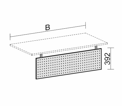 Geramöbel Knieraumblende 555701 4-Fuß Flex aus Lochblech (BxH) 80x40cm Silber