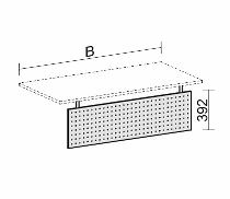 Geramöbel Knieraumblende 555712-S 4-Fuß Flex für 90° Verkettung Höhe 40cm Lochblech Silber