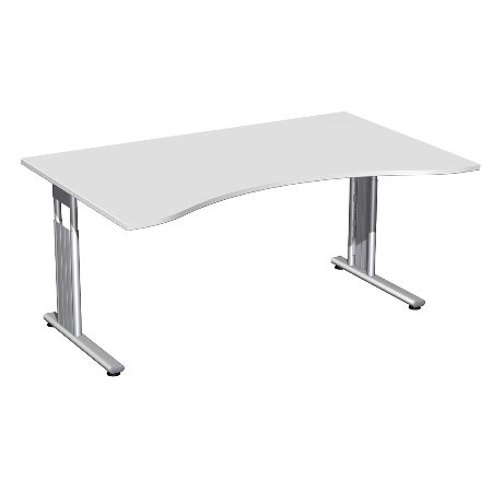 Geramöbel Schreibtisch 617336 ERGOForm C-Fuß höhenverstellbar 68-82cm (BxT) 160x100cm Onyx/Silber