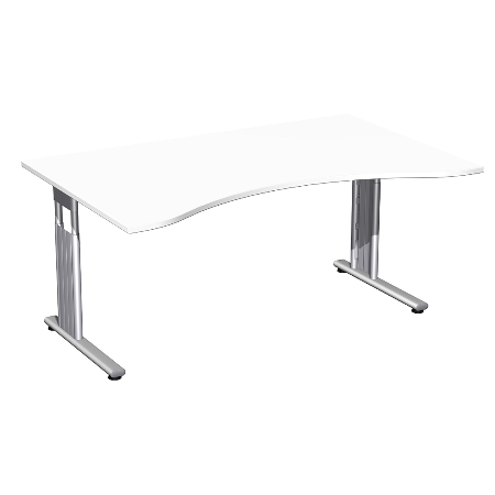 Geramöbel Schreibtisch 617336 ERGOForm C-Fuß höhenverstellbar 68-82cm (BxT) 160x100cm Onyx/Silber