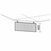 Geramöbel Knieraumblende 617607-S C-Fuß Flex Sichtblende für 90° Trapezplatte (2er Set) Höhe 40cm Lochblech Silber