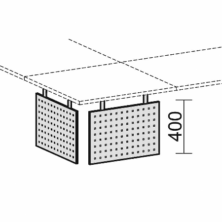 Geramöbel Knieraumblende 617607-S C-Fuß Flex Sichtblende für 90° Trapezplatte (2er Set) Höhe 40cm Lochblech Silber